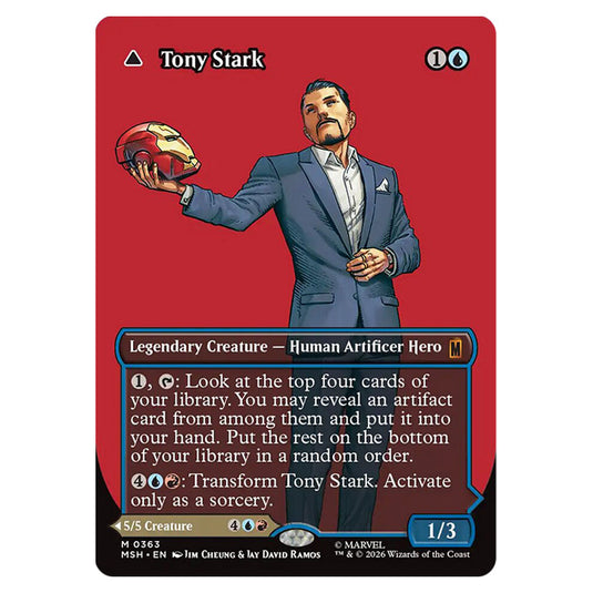 Tony Stark // The Invincible Iron Man 0363 card from the Magic The Gathering set Marvel Super Heroes