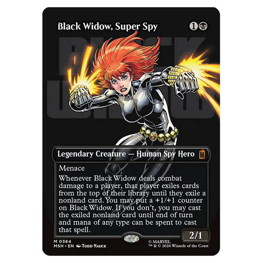 Black Widow, Super Spy 0364 card from the Magic The Gathering set Marvel Super Heroes