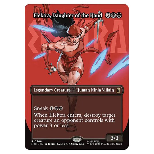 Elektra, Daughter of the Hand 0366 card from the Magic The Gathering set Marvel Super Heroes