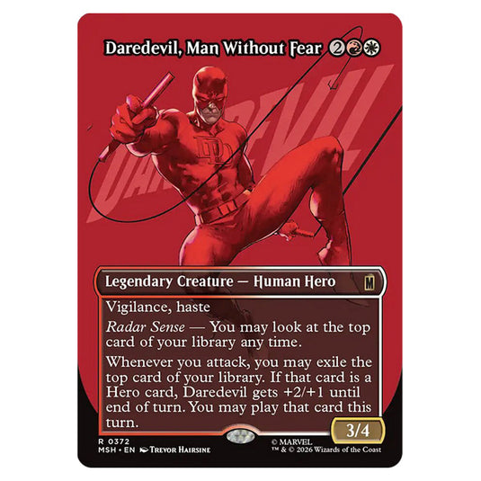 Daredevil, Man Without Fear 0372 card from the Magic The Gathering set Marvel Super Heroes