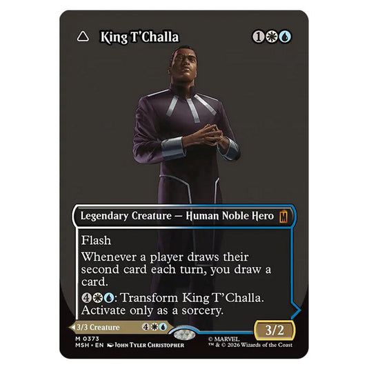 King T'Challa // Black Panther, Hope Enduring 0373 card from the Magic The Gathering set Marvel Super Heroes
