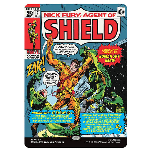 Nick Fury, Agent of S.H.I.E.L.D. 0389 card from the Magic The Gathering set Marvel Super Heroes