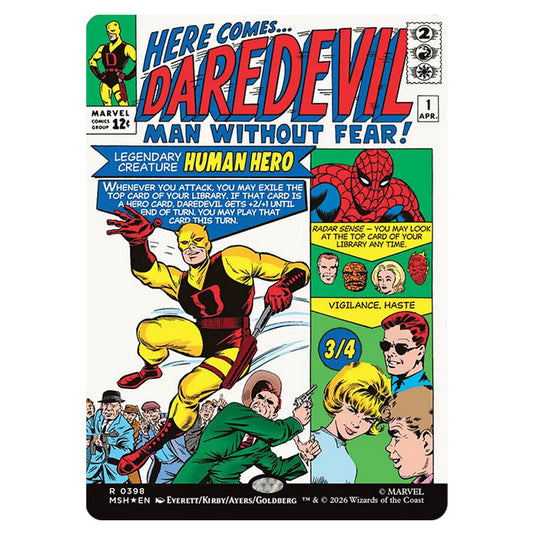 Daredevil, Man Without Fear 0398 card from the Magic The Gathering set Marvel Super Heroes