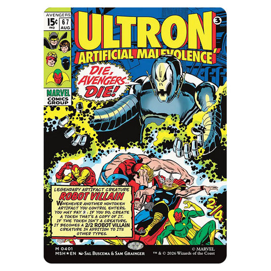 Ultron, Artificial Malevolence 0401 card from the Magic The Gathering set Marvel Super Heroes