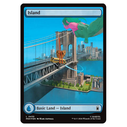 Island 0435 card from the Magic The Gathering set Marvel Super Heroes