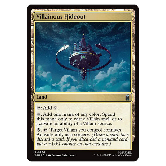 Villainous Hideout 0454 card from the Magic The Gathering set Marvel Super Heroes