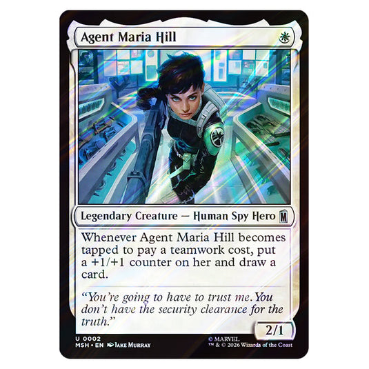 Agent Maria Hill 0002 card from the Magic The Gathering set Marvel Super Heroes