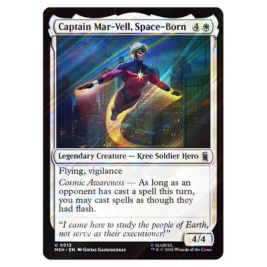 Captain Mar-Vell, Space-Born 0012 card from the Magic The Gathering set Marvel Super Heroes