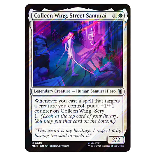 Colleen Wing, Street Samurai 0013 card from the Magic The Gathering set Marvel Super Heroes