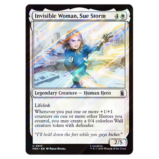 Invisible Woman, Sue Storm 0017 card from the Magic The Gathering set Marvel Super Heroes