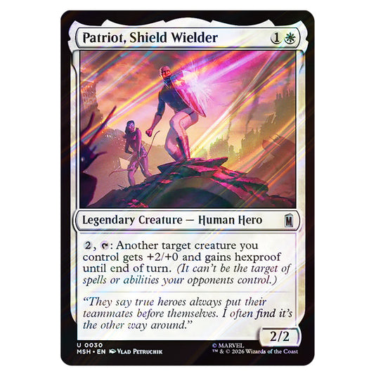 Patriot, Shield Wielder 0030 card from the Magic The Gathering set Marvel Super Heroes