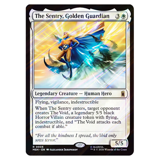 The Sentry, Golden Guardian 0035 card from the Magic The Gathering set Marvel Super Heroes