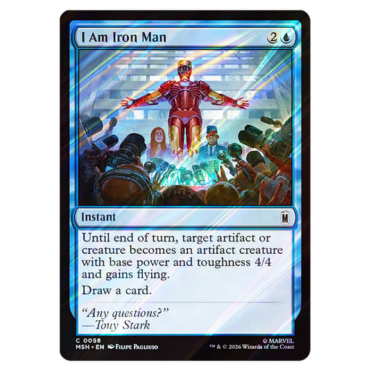 I Am Iron Man 0058 card from the Magic The Gathering set Marvel Super Heroes
