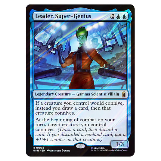 Leader, Super-Genius 0064 card from the Magic The Gathering set Marvel Super Heroes
