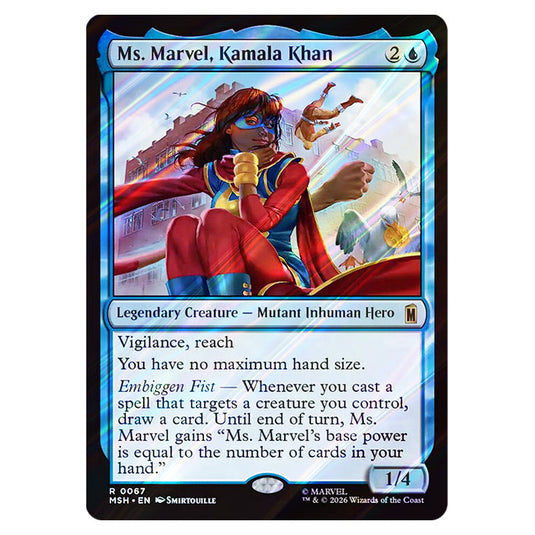 Ms. Marvel, Kamala Khan 0067 card from the Magic The Gathering set Marvel Super Heroes