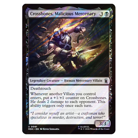 Crossbones, Malicious Mercenary 0091 card from the Magic The Gathering set Marvel Super Heroes