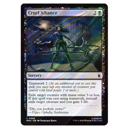 Cruel Alliance 0092 card from the Magic The Gathering set Marvel Super Heroes