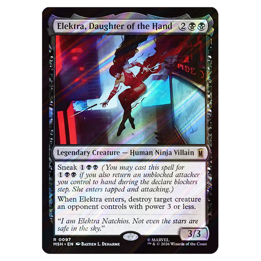 Elektra, Daughter of the Hand 0097 card from the Magic The Gathering set Marvel Super Heroes
