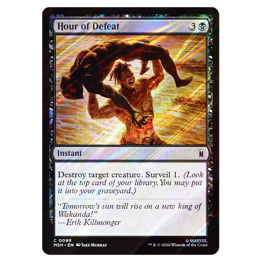 Hour of Defeat 0099 card from the Magic The Gathering set Marvel Super Heroes