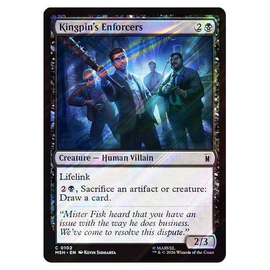 Kingpin's Enforcers 0102 card from the Magic The Gathering set Marvel Super Heroes