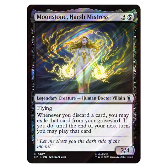 Moonstone, Harsh Mistress 0107 card from the Magic The Gathering set Marvel Super Heroes