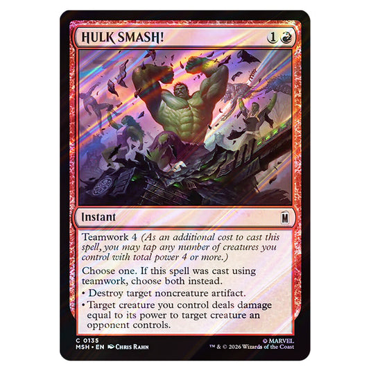 HULK SMASH! 0135 card from the Magic The Gathering set Marvel Super Heroes