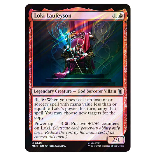 Loki Laufeyson 0143 card from the Magic The Gathering set Marvel Super Heroes