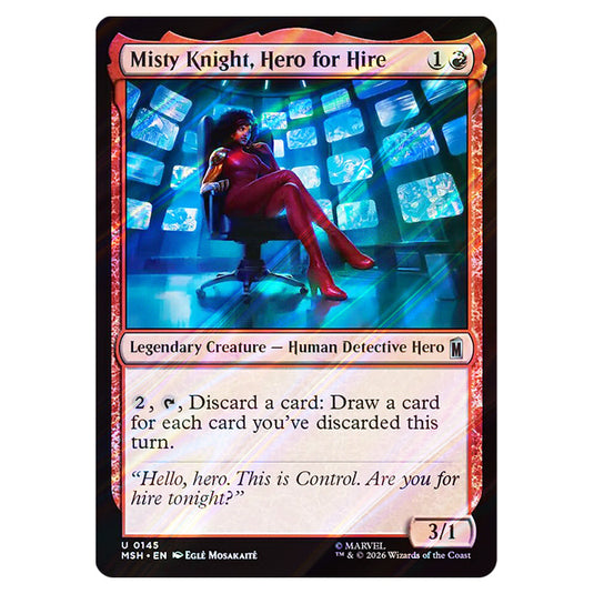 Misty Knight, Hero for Hire 0145 card from the Magic The Gathering set Marvel Super Heroes