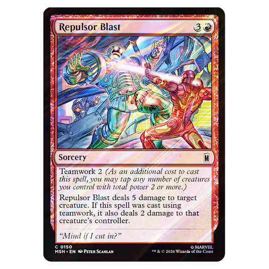 Repulsor Blast 0150 card from the Magic The Gathering set Marvel Super Heroes