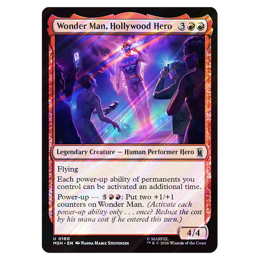 Wonder Man, Hollywood Hero 0160 card from the Magic The Gathering set Marvel Super Heroes