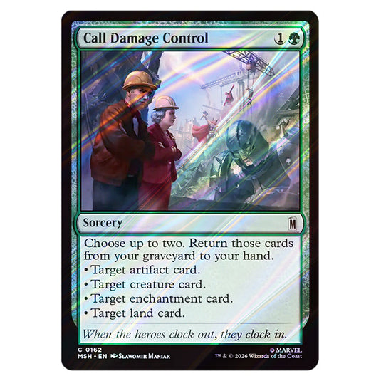 Call Damage Control 0162 card from the Magic The Gathering set Marvel Super Heroes