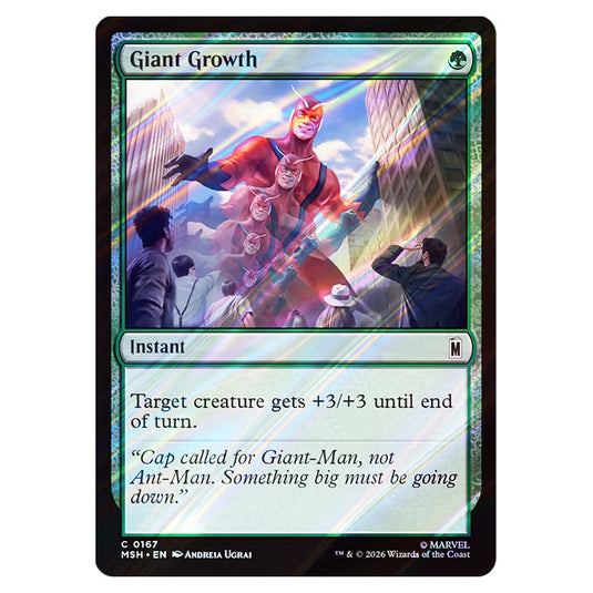 Giant Growth 0167 card from the Magic The Gathering set Marvel Super Heroes