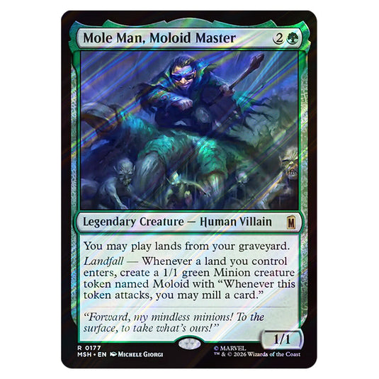 Mole Man, Moloid Master 0177 card from the Magic The Gathering set Marvel Super Heroes