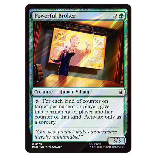 Powerful Broker 0179 card from the Magic The Gathering set Marvel Super Heroes