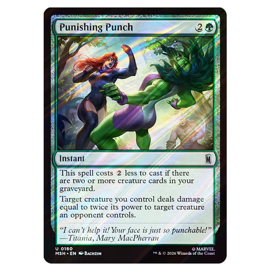 Punishing Punch 0180 card from the Magic The Gathering set Marvel Super Heroes
