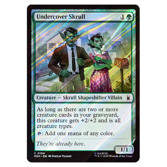 Undercover Skrull 0194 card from the Magic The Gathering set Marvel Super Heroes