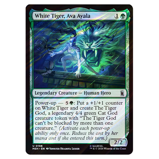 White Tiger, Ava Ayala 0196 card from the Magic The Gathering set Marvel Super Heroes