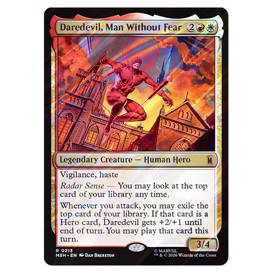Daredevil, Man Without Fear 0213 card from the Magic The Gathering set Marvel Super Heroes