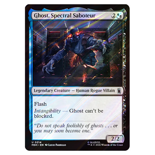Ghost, Spectral Saboteur 0214 card from the Magic The Gathering set Marvel Super Heroes