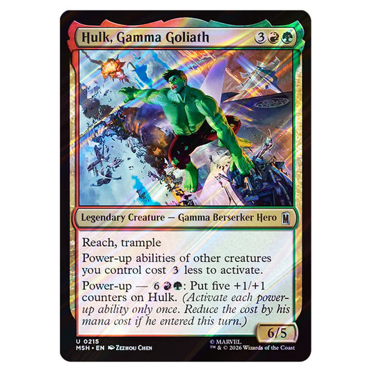 Hulk, Gamma Goliath 0215 card from the Magic The Gathering set Marvel Super Heroes