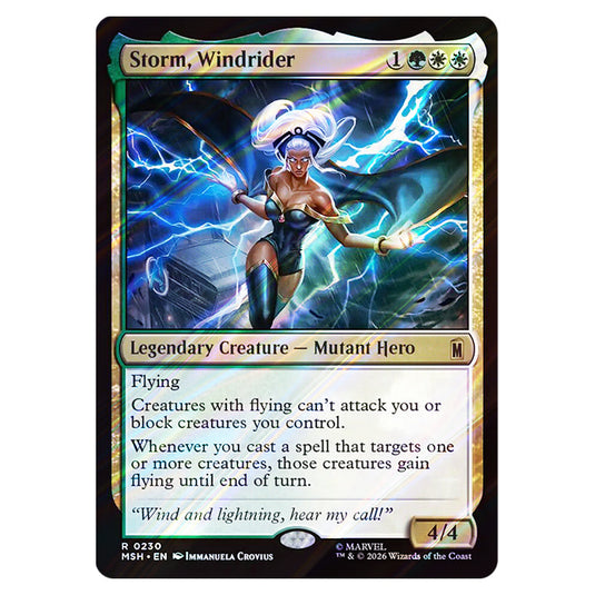 Storm, Windrider 0230 card from the Magic The Gathering set Marvel Super Heroes