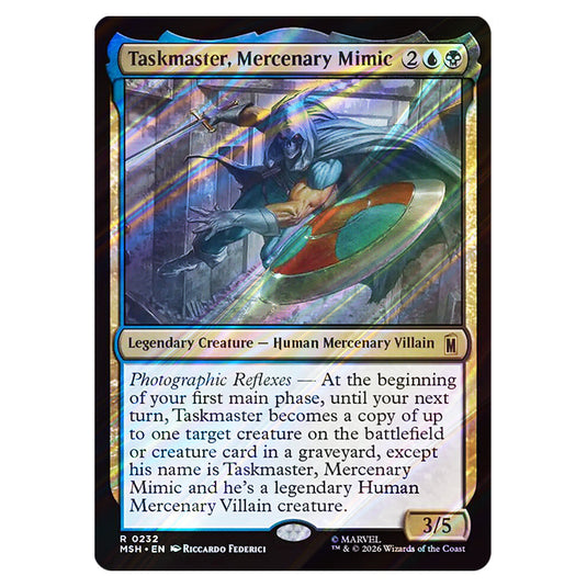 Taskmaster, Mercenary Mimic 0232 card from the Magic The Gathering set Marvel Super Heroes