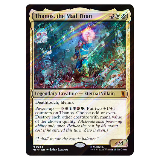 Thanos, the Mad Titan 0233 card from the Magic The Gathering set Marvel Super Heroes