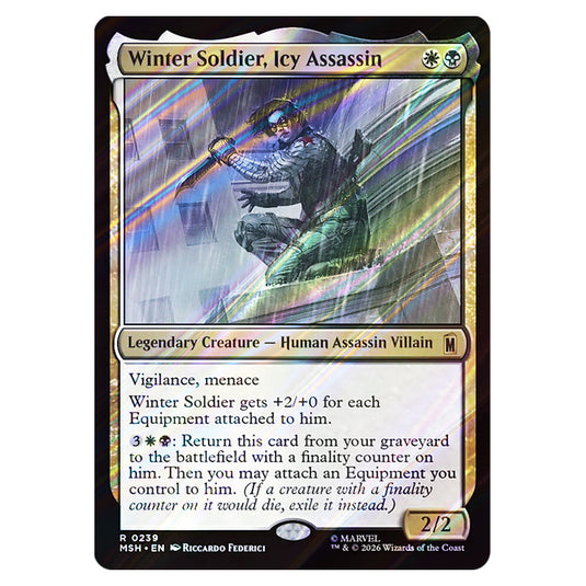 Winter Soldier, Icy Assassin 0239 card from the Magic The Gathering set Marvel Super Heroes