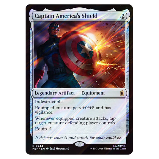 Captain America's Shield 0244 card from the Magic The Gathering set Marvel Super Heroes