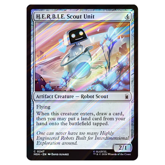 H.E.R.B.I.E. Scout Unit 0247 card from the Magic The Gathering set Marvel Super Heroes