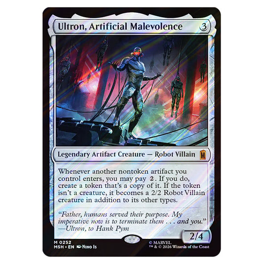 Ultron, Artificial Malevolence 0252 card from the Magic The Gathering set Marvel Super Heroes