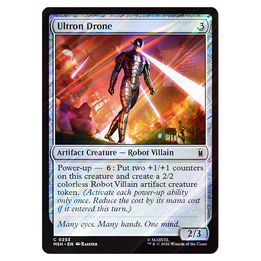 Ultron Drone 0253 card from the Magic The Gathering set Marvel Super Heroes
