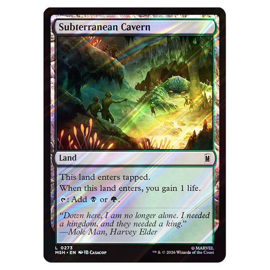 Subterranean Cavern 0273 card from the Magic The Gathering set Marvel Super Heroes