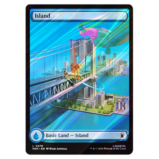 Island 0279 card from the Magic The Gathering set Marvel Super Heroes